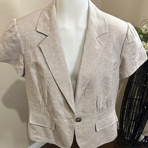Nine West Beige Short Sleeve Blazer size 16